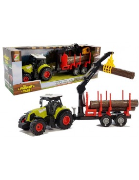 Traktor z Przyczepą leśną z...