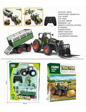 Traktor z przyczepą i turem