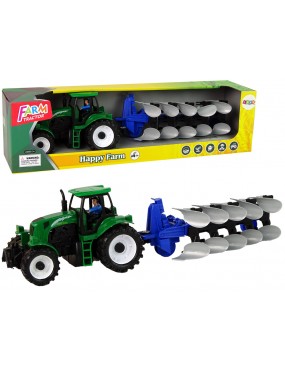 Zielony Traktor z Pługiem...