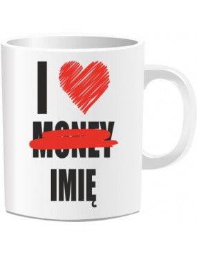 Mug - I love money (Name, heart)