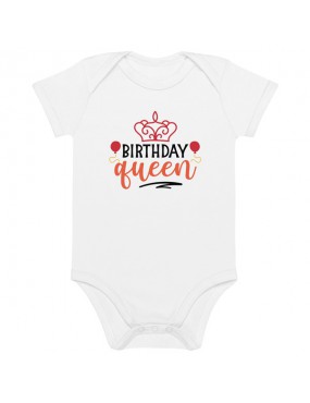 DTG Organic cotton baby bodysuit - Birthday Queen